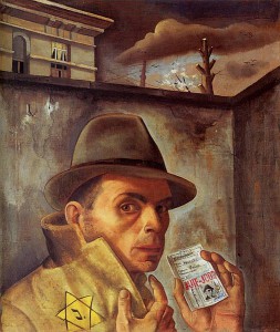 Self_Portrait_with_Jewish_Identity_Card_-Felix_Nussbaum_-_1943